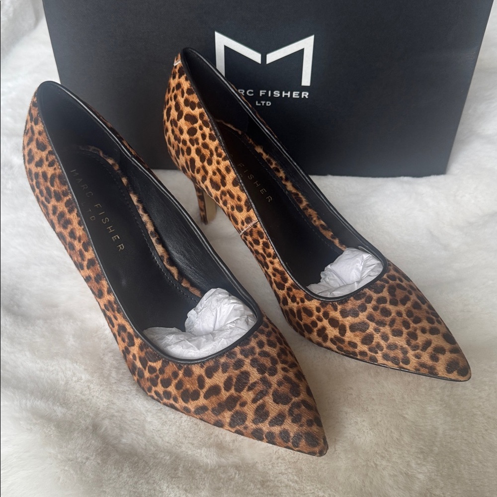 Marc Fisher Genni Leopard Print Women's Heels Size 9 - Picture 1 of 6